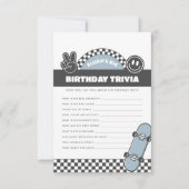 Jongens geruit Skateboard Groovy Hippie Verjaardag Notitiekaartje (Voorkant)