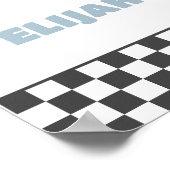 Jongens geruit Skateboard Groovy Hippie Verjaardag Poster (Hoek)