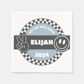 Jongens geruit Skateboard Groovy Hippie Verjaardag Servet (Voorkant)