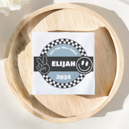 Jongens geruit Skateboard Groovy Hippie Verjaardag Servet