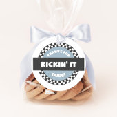 Jongens geruit skateboard Groovy Road Verjaardag Bedankjes Labels