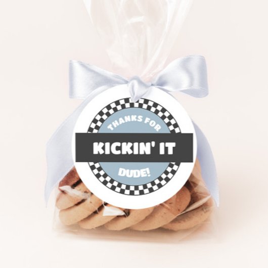 Jongens geruit skateboard Groovy Road Verjaardag Bedankjes Labels