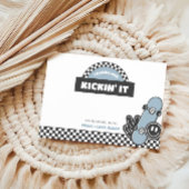 Jongens geruit skateboard Groovy Road Verjaardag Bedankkaart