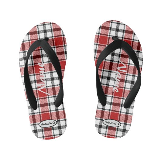 Jongens geruite teenslippers HAMbWG kids teenslipp (Voetbed)