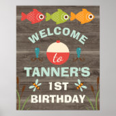 Jongens Gevist Eerste Verjaardag Welkome Poster (Voorkant)