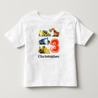 Jongens Giant Construction Diggers 3e verjaardag Kinder Shirts