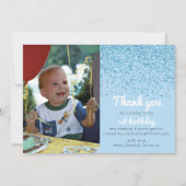 Jongens glitter verjaardag dank je creditcard bedankkaart (Voorkant)