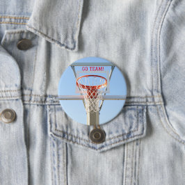 Jongens "Go Team" Verjaardagsfeest Basketbal Hoop Ronde Button 7,6 Cm