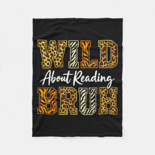 Jongens grappig wild dier over lezen bruh boek fleece deken
