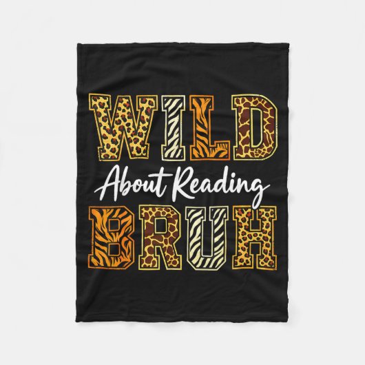 Jongens grappig wild dier over lezen bruh boek fleece deken (Voorkant)