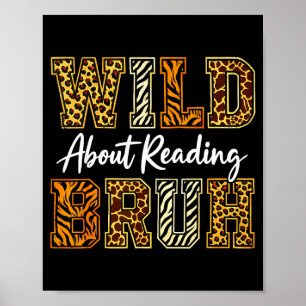 Jongens grappig wild dier over lezen bruh boek poster