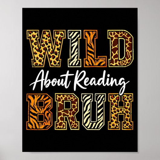 Jongens grappig wild dier over lezen bruh boek poster (Voorkant)
