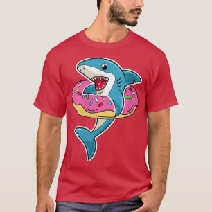 Jongens grappige haai in een donut Float Summer Sh T-shirt