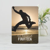 Jongens Gray White van de middelbare-schoolfotogra Kaart (Staand voorkant)