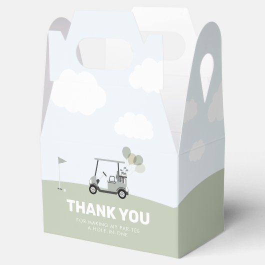 Jongens 'Green Hole-in-One Golf 1e verjaardag Bedankdoosjes (Geopend)