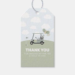 Jongens 'Green Hole-in-One Golf 1e verjaardag Cadeaulabel