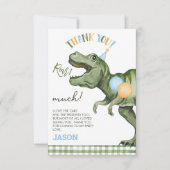 Jongens Green Roar Dinosaurus Verjaardag Dankjewel Bedankkaart (Voorkant)