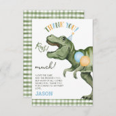 Jongens Green Roar Dinosaurus Verjaardag Dankjewel Bedankkaart (Voorkant / Achterkant)