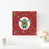 Jongen's Green Robot Wall Clock Vierkante Klok (Huis)