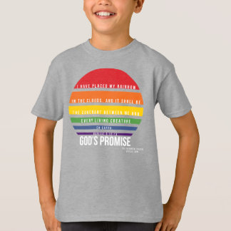 Jongen's grijze T-Shirt regenboogcirkel