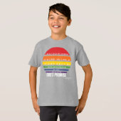 Jongen's grijze T-Shirt regenboogcirkel (Voorkant volledig)