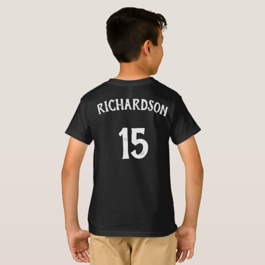 Jongens Groen Basketbalteam, Player-naam en -numme T-shirt (Achterkant volledig)