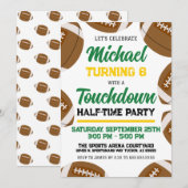 Jongens Groen Geel Football Team Verjaardagsfeest Kaart (Voorkant / Achterkant)