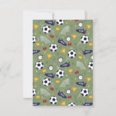 Jongens Groen Voetbal Sport Kinderen Verjaardag Bedankkaart (Achterkant)