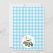 Jongens Groene Blauwe Ballonnen Tractor Verjaardag Kaart (Achterkant)