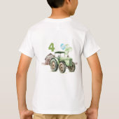 Jongens Groene Blauwe Ballonnen Tractor Verjaardag T-shirt (Achterkant)