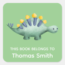 Jongens Groene Dinosaurussen en Naam Schoolboeken