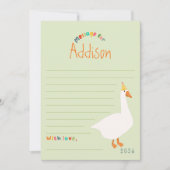 Jongens Groene Gans Eerste Verjaardag Tijd Capsule Kaart (Voorkant)