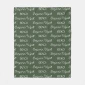 Jongens Groene Persoonlijke Script Naam Fleece Deken (Voorkant)