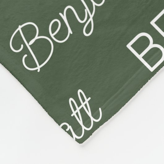 Jongens Groene Persoonlijke Script Naam Fleece Deken (Hoek)