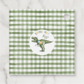 Jongens Groene Stomp Chomp Roar Dinosaurus 1e verj Bedankjes Labels (Achterkant)