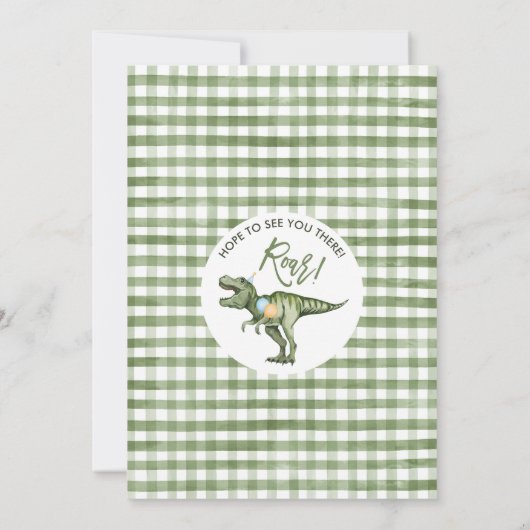 Jongens Groene Stomp Chomp Roar Dinosaurus 1e verj Kaart (Achterkant)