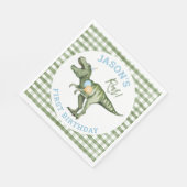 Jongens Groene Stomp Chomp Roar Dinosaurus 1e verj Servet (Hoek)