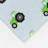 Jongen's Groene Tractorpatroon en naam Kinderen Fleece Deken (Hoek)