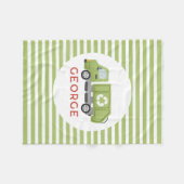 Jongens Groene Vuilnis Afvalwagen Kinderen Fleece Deken (Voorkant (Horizontaal))