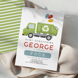 Jongens Groene Vuilnis Trash Truck Kinderen Verjaa Kaart