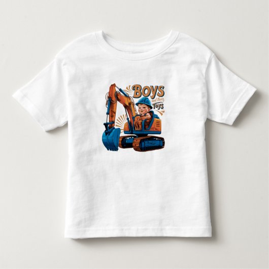 Jongens Grote Machtige Bouwmachine Kinder Shirts (Voorkant)