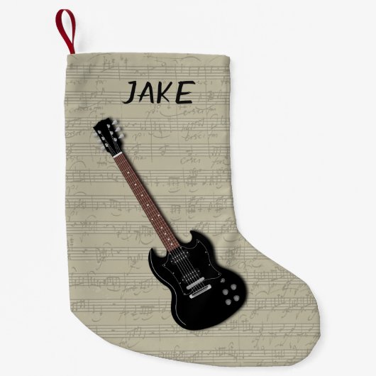 Jongens Guitar Specialized Kerstmis Stocking Kleine Kerstsok (Voorkant)