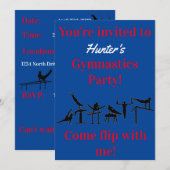 Jongens Gymnastics Birthday Party (Voorkant / Achterkant)