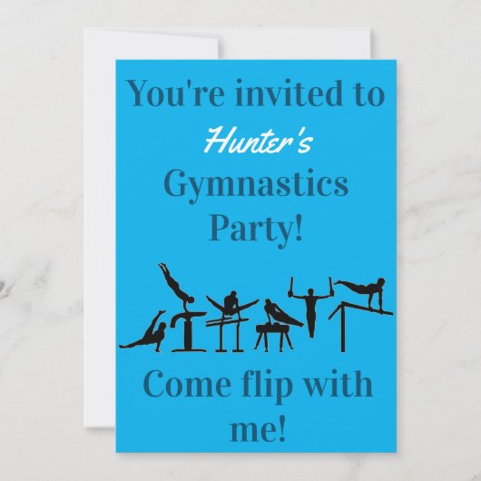 Jongens Gymnastics Birthday Party (Voorkant)