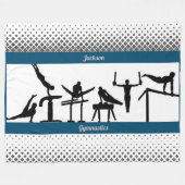 Jongens Gymnastiek Fleece Deken w / Zijn naam (Voorkant (Horizontaal))