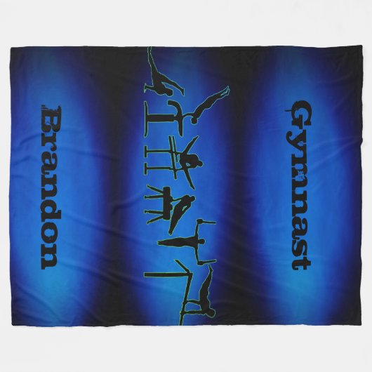 Jongens Gymnastiek Gymnast Deken w / Zijn naam (Voorkant (Horizontaal))