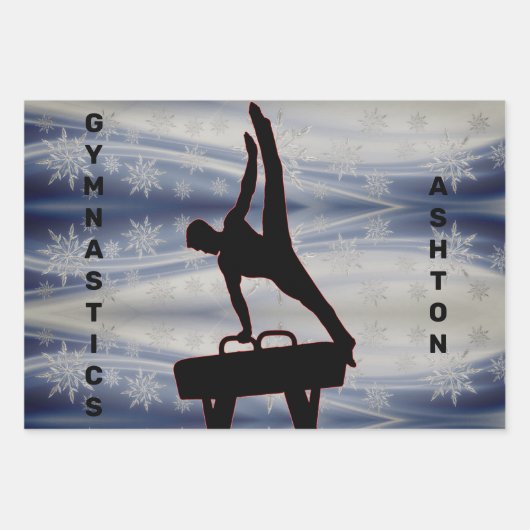 Jongens Gymnastiek Kerst Wrapping Papieren Bladset Inpakpapier Vel (Voorkant)