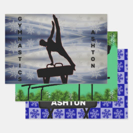 Jongens Gymnastiek Kerst Wrapping Papieren Bladset Inpakpapier Vel