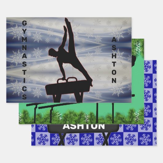 Jongens Gymnastiek Kerst Wrapping Papieren Bladset Inpakpapier Vel (Set)