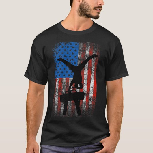 Jongens Gymnastiek T-shirt Patriottisch US Vlag Po (Voorkant)
